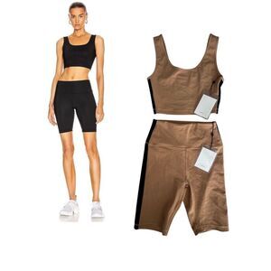 Wardrobe NYC Bike Shorts and Crop Top Set S